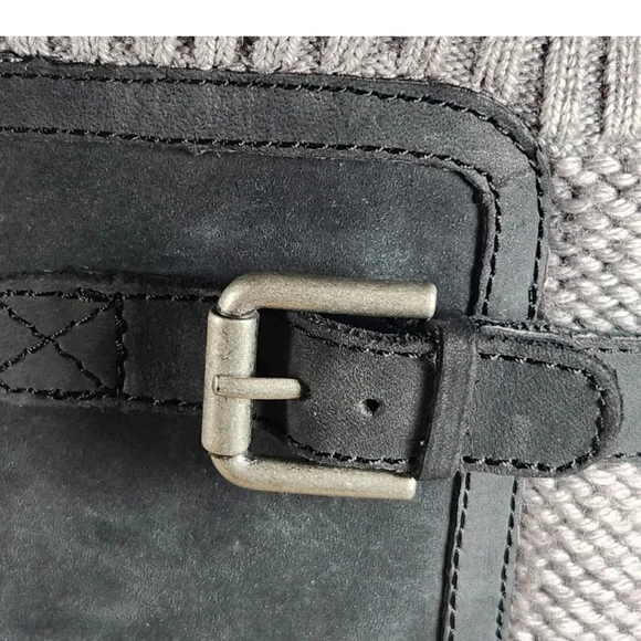 UGG Skylair Boot Women's Size 6 Gray Suede Knit Lined Logo Shearling Tall - Picture 8 of 10